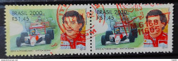 C 2346 Brazil Stamp Ayrton Senna Formula 1 Car 2000 Circulated 3 Dupla - Gebruikt
