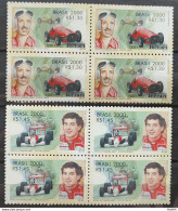 C 2345 Brazil Stamp Chico Landi Ayrton Senna Formula 1 Car 2000 Series Block Of 4 - Nuevos