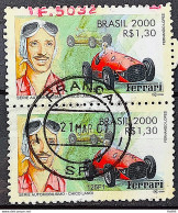 C 2345 Brazil Stamp Automobile Chico Landi Formula 1 Ferrari Car 2000 Circulated 2 Pair - Usados