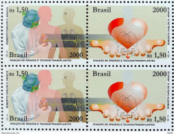 C 2341 Brazil Stamp Donation Of Organ And Tissues Science Health 2000 Block Of 4 - Nuevos
