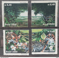 C 2285 Brazil Stamp Preservation Of The Environment Expo Cat Jaguar 2000 Complete Series Separate - Ongebruikt