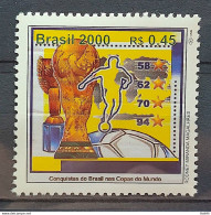 C 2269 Brazil Stamp 500 Years Discovery Of Brazil 2000 Football CLM - Unused Stamps