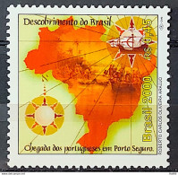 C 2261 Brazil Stamp 500 Years Discovery Of Brazil 2000 Map Ship Porto Seguro - Ongebruikt