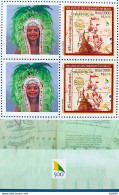 C 2254 Brazil Personalized Stamp Discovery Of Brazil Indian Ship Portugal Woman 2000 Block Of 4 Vignette 500 Years - Nuovi