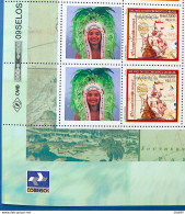 C 2254 Brazil Personalized Stamp Discovery Of Brazil Indian Ship Portugal Woman 2000 Block Of 4 Vignette Post - Ongebruikt