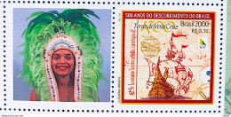 C 2254 Brazil Personalized Stamp Discovery Of Brazil Indian Ship Portugal Woman 2000 - Nuevos
