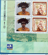 C 2254 Brazil Personalized Stamp Discovery Of Brazil Indian Ship Portugal 2000 Block Of 4 Vignette Post - Ungebraucht