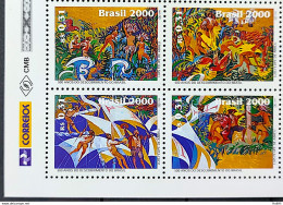 C 2250 Brazil Stamp Discovery Of Brazil Art Indian Portugal 2000 Block Of 4 Vignette Correios - Ungebraucht