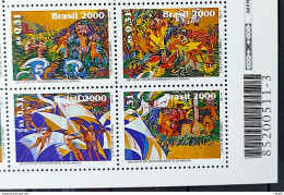 C 2250 Brazil Stamp Discovery Of Brazil Art Indian Portugal 2000 Block Of 4 Bar Code - Ongebruikt