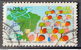 C 2242 Brazil Stamp National Book Didactic Program Education Map 2000 Circulated 1 - Gebraucht