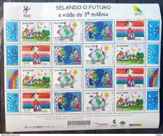 C 2238 Brazil Stamp Sealing The Future Map Star Sun Sol 2000 Sheet With Slight Spot - Ungebraucht