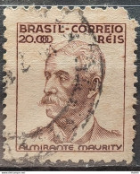 Brazil Regular Stamp RHM 384 Granddaughter Almirante Maurity Militar 20000 Reis Filigree Q 1943 Circulated 5 - Gebruikt