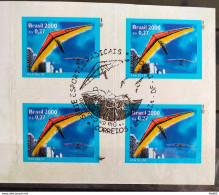 Brazil Regular Stamp RHM 787 Esporte Radical Asa Delta Perce In Wave 2000 Block Of 4 CBC Brasília - Unused Stamps