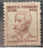 Brazil Regular Stamp RHM 384 Granddaughter Almirante Maurity Militar 20000 Reis Filigree Q 1943 Circulated 4 - Used Stamps