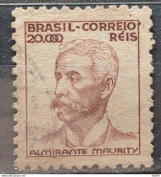 Brazil Regular Stamp RHM 384 Granddaughter Almirante Maurity Militar 20000 Reis Filigree Q 1943 Circulated 4 - Usati
