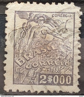 Brazil Regular Stamp RHM 381 Granddaughter Commerce 2000 Reis Filigree Q 1943 Circulated 9 - Usados