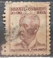 Brazil Regular Stamp RHM 384 Granddaughter Almirante Maurity Militar 20000 Reis Filigree Q 1943 Circulated 3 - Gebruikt