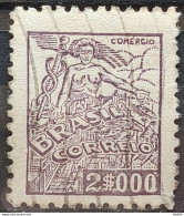 Brazil Regular Stamp RHM 381 Granddaughter Commerce 2000 Reis Filigree Q 1943 Circulated 8 - Used Stamps