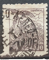 Brazil Regular Stamp RHM 381 Granddaughter Commerce 2000 Reis Filigree Q 1943 Circulated 4 - Oblitérés