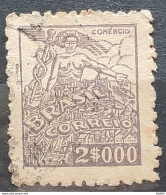 Brazil Regular Stamp RHM 381 Granddaughter Commerce 2000 Reis Filigree Q 1943 Circulated 6 - Gebruikt