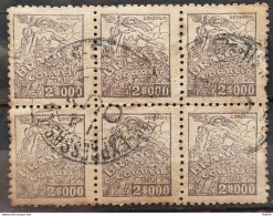 Brazil Regular Stamp RHM 381 Granddaughter Commerce 2000 Reis Filigree Q 1943 Circulated 24 Sextilha - Used Stamps