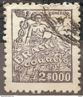 Brazil Regular Stamp RHM 381 Granddaughter Commerce 2000 Reis Filigree Q 1943 Circulated 17 - Oblitérés