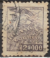 Brazil Regular Stamp RHM 381 Granddaughter Commerce 2000 Reis Filigree Q 1943 Circulated 13 - Oblitérés