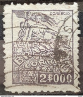 Brazil Regular Stamp RHM 381 Granddaughter Commerce 2000 Reis Filigree Q 1943 Circulated 10 - Gebruikt