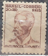 Brazil Regular Stamp Cod RHM 397 Maurity Militar 20000 Reis Filigree O 1942 Circulated 3 - Oblitérés