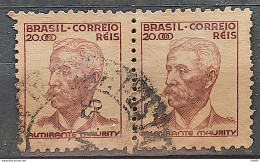 Brazil Regular Stamp Cod RHM 368 Granddaughter Admiral Maurity Militar 20000 Reis Filigree P 1941 Circulated 5 - Used Stamps