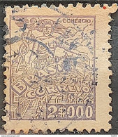 Brazil Regular Stamp Cod RHM 365A Granddaughter Commerce 2000 Reis Filigree P 1941 Circulated 2 - Usados