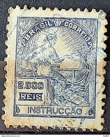 Brazil Regular Stamp Cod Rhm 308 Grandma Instruction 2000 Reis Filigree N 1936 Circulated 5 - Oblitérés
