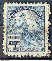 Brazil Regular Stamp Cod Rhm 308 Grandma Instruction 2000 Reis Filigree N 1936 Circulated 7 - Oblitérés