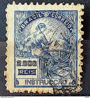 Brazil Regular Stamp Cod Rhm 308 Grandma Instruction 2000 Reis Filigree N 1936 Circulated 17 - Usati