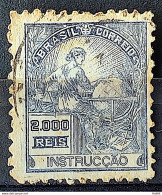 Brazil Regular Stamp Cod Rhm 308 Grandma Instruction 2000 Reis Filigree N 1936 Circulated 2 - Gebruikt