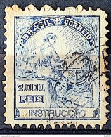 Brazil Regular Stamp Cod Rhm 308 Grandma Instruction 2000 Reis Filigree N 1936 Circulated 13 - Oblitérés