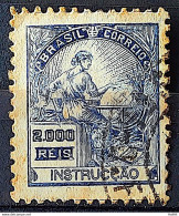 Brazil Regular Stamp Cod Rhm 308 Grandma Instruction 2000 Reis Filigree N 1936 Circulated 15 - Gebruikt