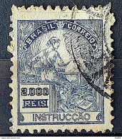 Brazil Regular Stamp Cod Rhm 308 Grandma Instruction 2000 Reis Filigree N 1936 Circulated 1 - Usati