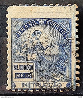 Brazil Regular Stamp Cod RHM 294 Grandpa Instruction 2000 Reis Filigree L 1934 Circulated 6 Displaced Peak - Gebruikt