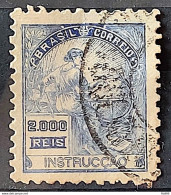 Brazil Regular Stamp Cod RHM 294 Grandpa Instruction 2000 Reis Filigree L 1934 Circulated 4 - Oblitérés