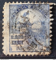 Brazil Regular Stamp Cod RHM 294 Grandpa Instruction 2000 Reis Filigree L 1934 Circulated 2 - Used Stamps