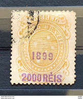 Brazil Old Stamp RHM 135 Southern Cross 2000-1000 Reis Year 1899 Overload 08 - Gebraucht