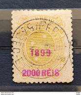 Brazil Old Stamp RHM 135a Southern Cross 2000-1000 Reis Year 1899 Overload 07 - Gebraucht