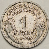 France - Franc 1945, KM# 885a.1 (#4082) - 1 Franc