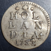 Provincial Dutch Netherlands Holland Hollandia 2 Stuiver 1753 Silver - Provincial Coinage