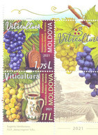 2021. Moldova, Viticulture, Joint Issue With Romania, 2v  With Label, Mint/** - Moldawien (Moldau)