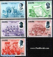 Congo Dem. Republic, (zaire) 1980 Independence Belgium 5v, Mint NH, History - Nature - Various - Kings & Queens (Royal.. - Familles Royales