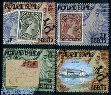 Falkland Islands 1991 Issue Of 1891 4v, Mint NH, Transport - Stamps On Stamps - Ships And Boats - Timbres Sur Timbres