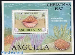 Anguilla 1987 Christmas S/s, Mint NH, Nature - Religion - Shells & Crustaceans - Christmas - Marine Life