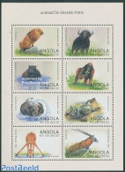 Angola 1998 Wild Animals 8v M/s, Mint NH, Nature - Animals (others & Mixed) - Cat Family - Elephants - Giraffe - Hippo.. - Angola
